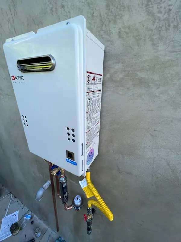 Tankless water heater installation for Interquest homes